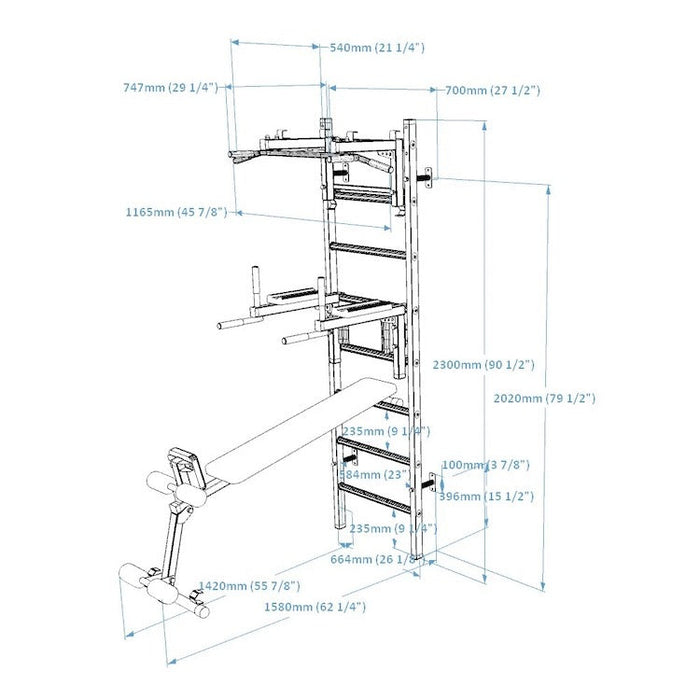 BenchK Series 2 233 Wall Bars